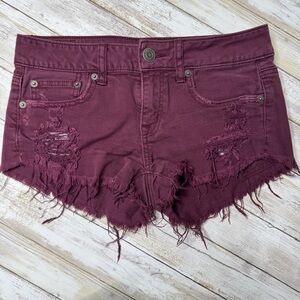 American Eagle Outfitters Purple Distressed Jean Shorts